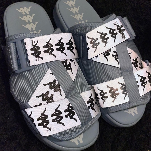 Kappa | Shoes | Blue And Silver Kappa Slides For Sale | Poshmark